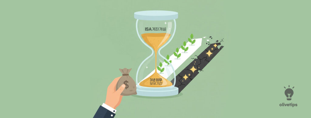 ISA 계좌 3년 의무 유지 기간의 중요성과 중도 해지 시 혜택 소멸 시각화