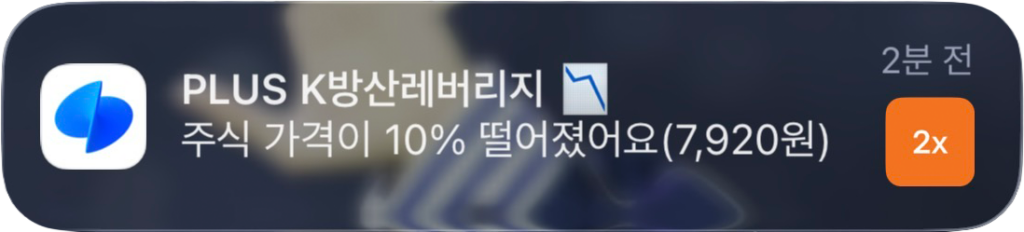 K방산 레버리지 주가 하락 알림 내역